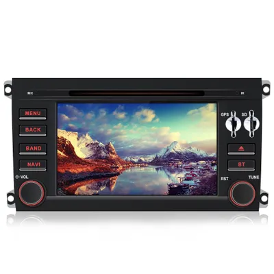 Obrázek produktu pro HEXINEX 7palcové autorádio pro Porsche Cayenne s GPS, Bluetooth, SD/DVD a ovládáním na volantu