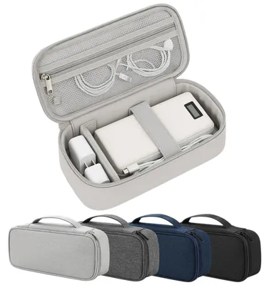 Image de Organiseur électronique - Pochette à câbles - 25 x 12 x 6,5 cm - Gris