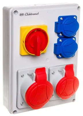 Productafbeelding van Gebouwverdeelkas (1x 5-polig/16A, 1x 5-polig/32A) / 400V, 2x 2-polig + aardlekschakelaar / 16A, 250V, RSK-1, artikelnummer 940002