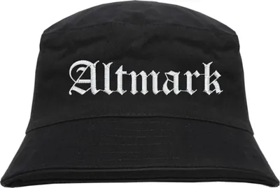Produktbild von Altmark Fischerhut - Altdeutsch - bestickt - Bucket Hat Anglerhut Hut Schwarz L/XL
