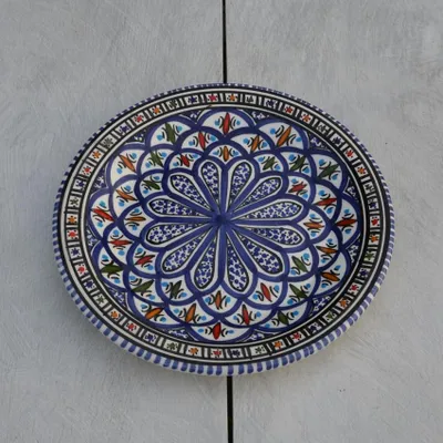Image de Assiette plate Bakir bleu - D 24 cm