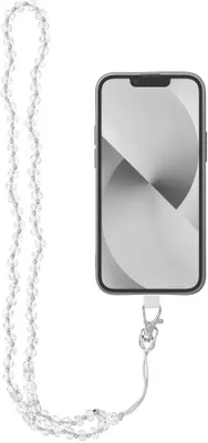 Productafbeelding van Kristal hanger met diamanten accenten, geschikt voor smartphonehoesjes, 37 cm, wit