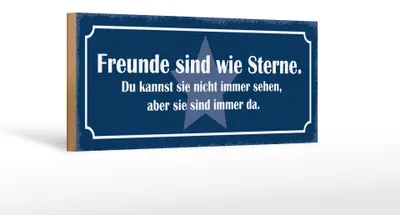 Produktbild von Holzschild Spruch 27x10cm Freunde sind Sterne immer da