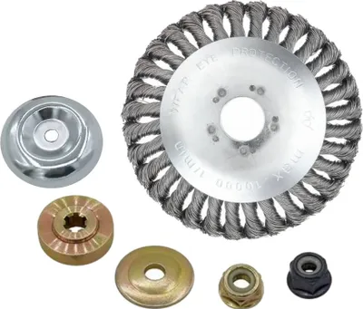 Produktbild von Trade-Shop 150mm Profi Unkrautbürste / Wildkrautbürste 150mmx25,4mm für Freischneider - effektive Moosentfernung, Rostentfernung, Jäten von Unkraut