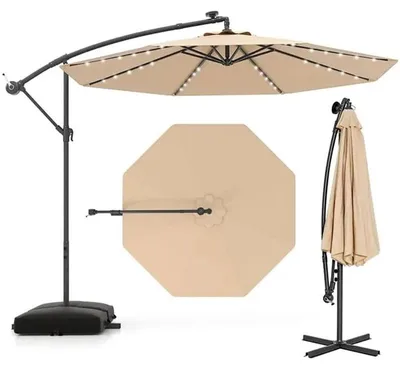 Obrázek produktu pro Zahradní slunečník NP13195BE, 350 cm, se 40 solárními LED světly, béžový