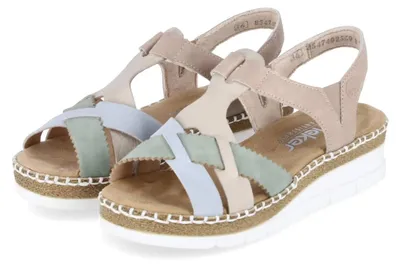 Produktbild von Rieker Damen Sandalen Beige Synthetik Größe: 43