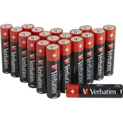 Produktbild von Verbatim AA, Einwegbatterie, AA, Alkali, 1,5 V, Premium, Schwarz, Rot