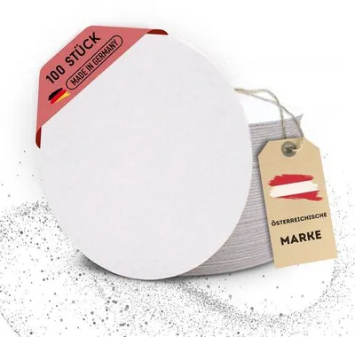 Produktbild von Runde Bieruntersetzer 10,7 cm, 100 Stück, zum Bemalen