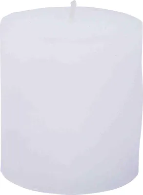 Produktbild von Stumpenkerze durchgefärbt weiß 7,5 x Ø 7 cm