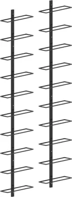 Immagine prodotto di Portabottiglie da parete per 20 bottiglie 2 pezzi in metallo nero