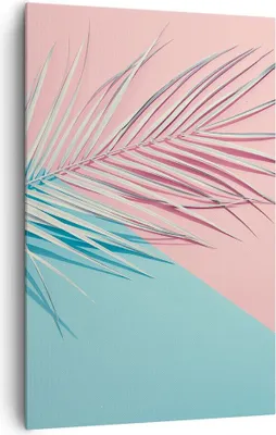 Produktbild von Bild auf Leinwand - Leinwandbild - Einteilig - Blatt Rosa Türkis - 80x120cm - Wand Bild - Wanddeko - Wandbilder - Leinwanddruck - Wanddekoration - Leinwand bilder - Wandbild - PA80x120-4421