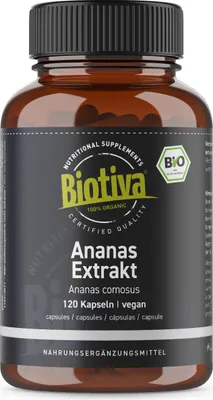 Zdjęcie produktu dla Biotiva Ekstrakt z ananasa (120 kapsułek) z upraw ekologicznych