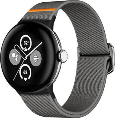 Produktbild von Nylon Armband für Google Pixel Watch 4 / 3 / 2 / 1 41mm elastisch Premium Grau