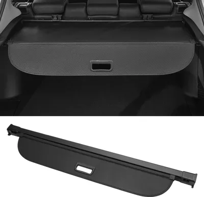 Image de Cache-Bagages Rétractable Pour Coffre De Voiture Pour Volvo V60 2019-2024 Étagère De Coffre Arrière Écran De Sécurité Pour Bagages Pare-Soleil Noir Fibre De Carbone