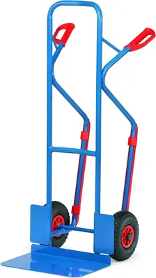 Produktbild von Stahlrohrkarre, Traglast 300 kg, Schaufel L 480 x 300 mm, Luftbereifung, H x B 1300 x 580 mm, Blau