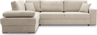 Produktbild von Ecksofa mit schlaffunktion, Schlafsofa mit Bettkasten, L-förmig, FESTINA 290/230cm LINKS, Beige
