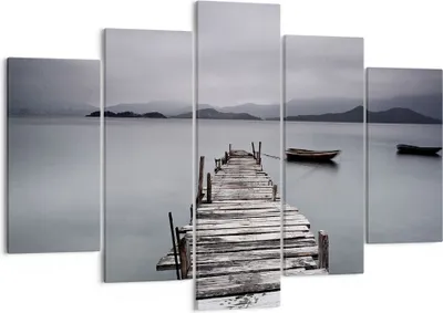 Produktbild von Bild auf Leinwand - Leinwandbild - Brücke See - 150x100cm - Wand Bild - Wanddeko - Wandbilder - Leinwanddruck - Bilder - Kunstdruck - Wanddekoration - Leinwand bilder - Wandkunst - EA150x100-3547
