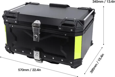 Obrázok produktu pre 65L motocyklový topcase s bezpečnostným zámkom, vodoodpudivá hliníková zliatina, reflexná nálepka, batožinový box na prilbu, čierny