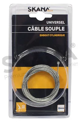 Image de Câble Souple ø : 1,2 Mm Avec Embout Cylindrique 3,5 X 3 Mm. Longueur : 2,5 M.