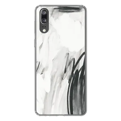 Produktbild von MuchoWow® Handyhülle Schutzhülle Hülle für Huawei P20 Kunst - Schwarz - Weiß - Abstrakt Silikon Softcase Handy Hülle - Hardcover