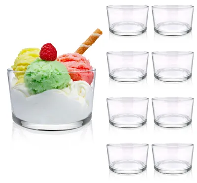 8er-Set Glas-Dessertschalen, 191 ml, transparent, 9x5 cm