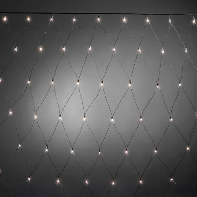 Produktbild von Konstsmide - LED System Erweiterung, Lichternetz, schutzisoliert/umgossen, 104 warm weiße Dioden, Außen (IP67), schwarzes Soft-Kabel ; 4683-117