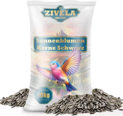 Produktbild von Sonnenblumenkerne Schwarz 10Kg | Schwarze Sonnenblumenkerne für Vögel - Premium-Qualität, Nährstoffreich und Schmackhaft für Ihre Gefiederten Freunde | 10kg Sonnenblumenkerne Schwarz für Wildvogel