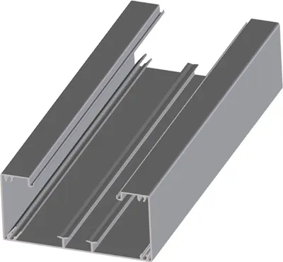 Produktbild von GGK BRA3 Alu Brüstungskanal Unterteil, H 62mm, B 130mm, natureloxiert, Stange mit 2m, 1 Stk.