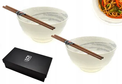 Produktbild von Red Samurai Set 2 Keramikschalen Udon Kemuri Uzu 800 ml