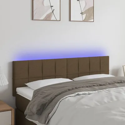 Produktbild von Möbel LED Kopfteil Dunkelbraun 144x5x78/88 cm Stoff - Kopfteile 3121613