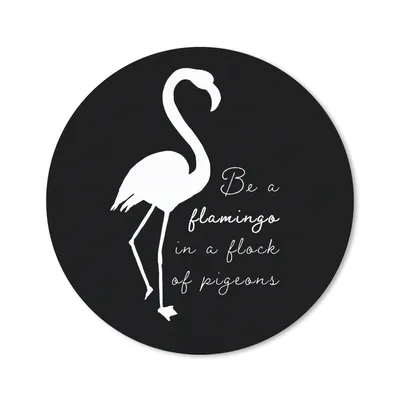 Produktbild von MuchoWow® Mauspad Mousepad Flamingo - Briefe - Weiß 40x40 cm - Mousepads - Maus Mat - Pad - Mausunterlage - Schreibtisch Accessoires
