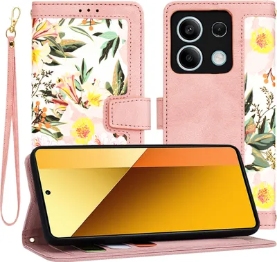 Produktbild von Techsuit FlipCraft Book Wallet Klapphülle mit Kabel für Xiaomi Redmi Note 13 5G - Sweetheart Pink