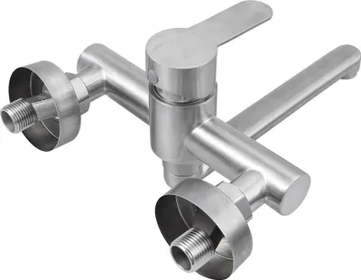 Produktbild von Küchenarmatur 360° Drehbare Wandarmatur Edelstahl Wasserhahn Wandmontage Spültischarmatur Einhebelmischer Mischbatterie Kalt und Heiß Armatur für Küchen
