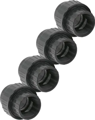 Produktbild von HAF 4x PVC Fittings Verschraubung mit 63mm x 2" | Klebemuffe x Innengewinde | Adapter aus grauem PVC | PN16 für PVC Rohr, Poolverrohrung & Teich