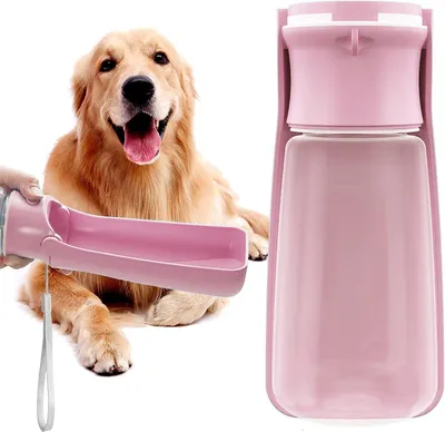 Produktbild von Hundetrinkflasche tragbar 560ml faltbar Wassernapf für Hunde unterwegs