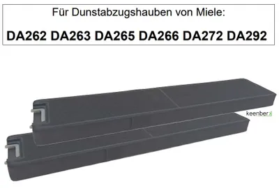 Produktbild von Aktivkohlefilter passend für Miele Dunstabzugshauben DA262, DA263, DA265, DA266, DA272, DA292 / Originalbezeichnung DKF4 - 2 Stück