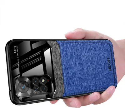 Produktbild von Redmi Note 11 Pro+ 5G Hülle, TPU Stossfest Anti-rutsch Leder Glas Len Hybrid Schutzhülle für Xiaomi Redmi Note 11 Pro 5G / Note 11 Pro+ 5G Blau