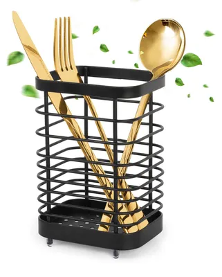 Immagine prodotto di Porta posate in acciaio inossidabile nero per l'organizzazione della cucina