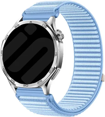 Produktbild von Nylon-Wellenarmband für Smartwatch/Uhr 20mm (lichtblauw) – Strap-It Ersatz Armband mit Klettverschluss, atmungsaktiv & kompatibel mit Samsung Galaxy Watch, Huawei Watch GT, Xiaomi Amazfit uvm.