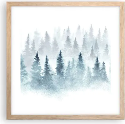 Produktbild von Gerahmtes Poster - Rahmen in heller Eiche - Bäume Wald Natur - 40x40 cm - Wand Bild - Wanddeko - Wandbilder - Kunstposter - Wandposter - Bilderrahmen - Bilder - Kunstdruck - Wandbild - P2NAC40x40-3981