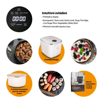 Obrázek produktu pro Lauben LBNLSRC3000WT, Bílá, 3 l, Keramický, Dotyk, 1 m, 605 W