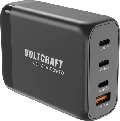 Produktbild von Voltcraft UC-3C1A100W02 USB-Ladegerät 100 W Steckdose Innenbereich USB-C Buchse USB-A (VC-16619005)