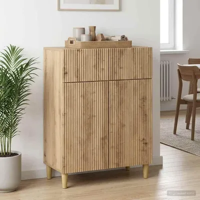 Zdjęcie produktu dla Maison Exclusive – kredens z drewna dębowego Artisan 66 x 34,5 x 90 cm z materiałów drewnopochodnych