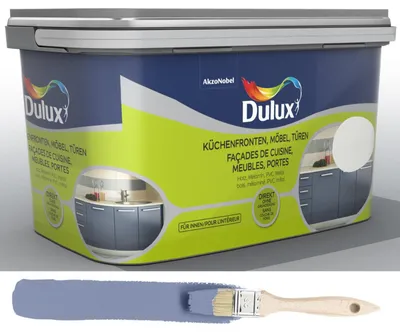 Produktbild von Dulux Fresh up Küchenfronten, Möbel, Türen satin, Fertig gemischt, Tür, Möbel, Fenster, Satiniert-glänzende Oberfläche, Denim Blue, Badezimmer, Schlafzimmer, Kinderzimmer, Esszimmer, Flur, Homeoffice, Küche, Wohnzimmer, 12 m²/L