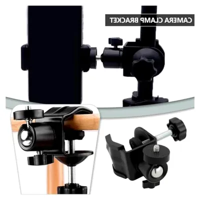 Produktbild von 2 STK. 1/4-Zoll-Kamera-Montageklammern Verstellbar Maximale Öffnung 3,5 cm 360° Drehbar Klemmkamerahalterung für Innen-/Außen-Sicherheitskameras