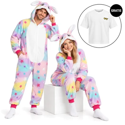 Obrázek produktu pro Onesie Kigurumi Pyžamo Králičí převlek Kostým M: 155 - 165cm + Oversize tričko M