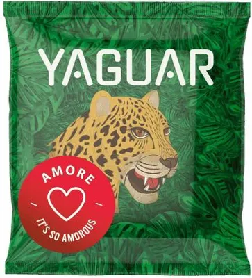 Produktbild von Yaguar - Mate Tee Probe Amore 50g - Mit Erdbeere, Rose, Catuaba - Luftgetrocknet - Mild, Wenig Staub - Yerba Mate aus Brasilien - 18 Monate Gereift