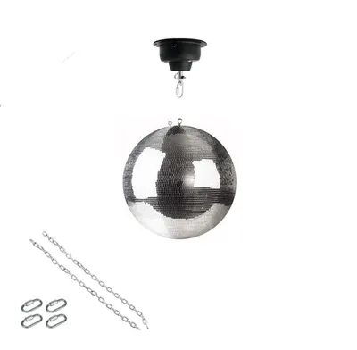 Produktbild von Spiegelkugel Set 30cm Kugel PROFI + Motor MBM-404, 2 Ketten, 4 Kettenglieder