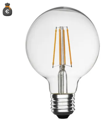 Zdjęcie produktu dla Alcapower Żarówka LED G125 Filament Przezroczysty 12W 1850lm 6000K E27 Zimne Światło Ø125x175mm Klasa D Wydajna i Trwała G125Fil