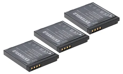 Produktbild von EXTENSILO 3x Akku kompatibel mit Panasonic Lumix DMC-FS16, DMC-FP7R, DMC-FS28, DMC-FS22, DMC-FS18, DMC-FP7A, DMC-FP7K Kamera (700 mAh, 3,7 V, Li-Ion)